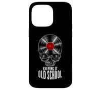 Keeping It Old School Vinyl Record Collector Vintage Skull Case for iPhone 14 Pro Max