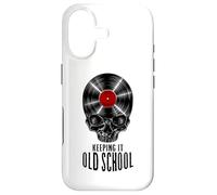 Keeping It Old School Vinyl Record Collector Vintage Skull Case for iPhone 17