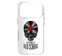 Keeping It Old School Vinyl Record Collector Vintage Skull Case for iPhone 17 Pro