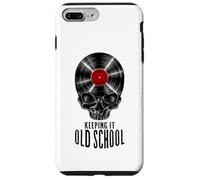 Keeping It Old School Vinyl Record Collector Vintage Skull Case for iPhone 7 Plus/8 Plus