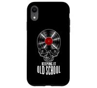 Keeping It Old School Vinyl Record Collector Vintage Skull Case for iPhone XR