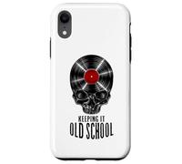 Keeping It Old School Vinyl Record Collector Vintage Skull Case for iPhone XR