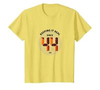 Keeping It Real Since '44 Birthday Gift Retro Graphic T-Shirt, Kids, Lemon, 10 Years