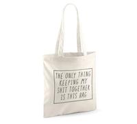 Keeping My Sh*t Together Cotton Shopper Bag Reusable Eco Tote | 10 litres | 42 x 38 cm | open top | 67cm straps | printed to order in the UK