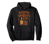 Keeping My Spirits Up Funny Whiskey Drinker Pun Pullover Hoodie