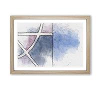 Keeping The Angles in Abstract Framed Print | A2 Oak Framed Wall Art | Ready to Hang | Abstract Fantasy Picture | Living Room Bedroom Lounge Office