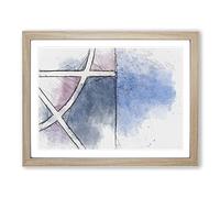 Keeping The Angles In Abstract Modern Art Framed Print | A2 Oak Framed Wall Art | Ready to Hang | Abstract Fantasy Picture | Living Room Bedroom Lounge Office