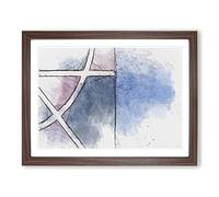 Keeping The Angles In Abstract Modern Art Framed Print | A4 Walnut Framed Wall Art | Ready to Hang | Abstract Fantasy Picture | Living Room Bedroom Lounge Office