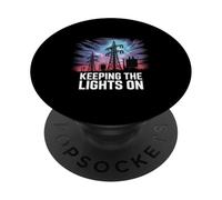 Keeping The Lights Utility Worker PopSockets Adhesive PopGrip