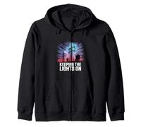 Keeping The Lights Utility Worker Zip Hoodie