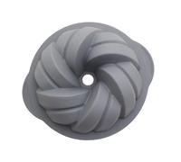 KeepingcooX 12" Large Spiral Swirl Round Shaped Silicone Pan for Anniversary Cake, Large Jelly, Loaf, Cheesecake | Nonstick Gugelhupf Style Ring Cake Tin 27.5 cm, Internal 11 in, Plait