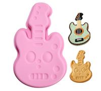 KeepingcooX Guitar Shaped Baking Mold - DIY Birthday Cake Pan for Party and Celebrations - Nonstick Silicone Bake at Home Tools (33x20.7x4.8 cm)