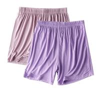 Keepink 1/2/ 3 Pcs Womens Pyjamas Shorts Elastic Waist Boxers Shorts Super Soft Comfy Sleeping Shorts Solid Lounge Bottoms for Yoga Gym Running, Summer Pj Shorts for Women Sleepwear