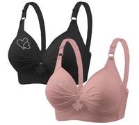 Keepink 1/2 PC Non Wired Bras for Women UK Push Up Plus Size Bralettes Full Coverage Non Padded Comfort Minimizer Bra Wire-Free Support Everyday Bras for Large Breasts Sale