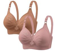 Keepink 1/2 PC Non Wired Bras for Women UK Push Up Plus Size Bralettes Full Coverage Non Padded Comfort Minimizer Bra Wire-Free Support Everyday Bras for Large Breasts Sale