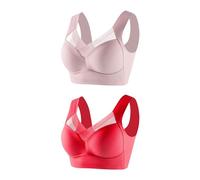 Keepink 2/3 Pc Sports Bras Women High Impact Full Coverage Bralettes Non Padded Wirefree Push Up Bra Lace Sexy Bras Workout Gym Tshirt Bra Ladies Everyday Bras Plus Size 12-24 UK Sale