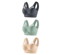 Keepink 2 Pc Sports Bras Women High Impact Full Coverage Bralettes Non Padded Wirefree Push Up Bra Lace Sexy Bras Workout Gym Tshirt Bra Ladies Everyday Bras Plus Size 12-24 UK Sale