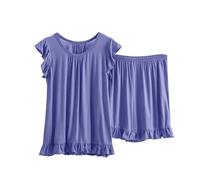 Keepink 2 Piece Ladies Short Pyjamas Sets Plus Size 14-28 Crew Neck Sleeveless Vest Tops and Shorts Loungewear Modal Short Pjs for Women Sets Soft Comfy Nightwear Sleepwear Suits Sale