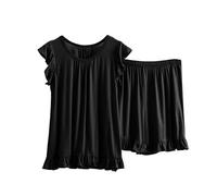 Keepink 2 Piece Ladies Short Pyjamas Sets Plus Size 14-28 Crew Neck Sleeveless Vest Tops and Shorts Loungewear Modal Short Pjs for Women Sets Soft Comfy Nightwear Sleepwear Suits Sale
