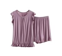 Keepink 2 Piece Ladies Short Pyjamas Sets Plus Size 14-28 Crew Neck Sleeveless Vest Tops and Shorts Loungewear Modal Short Pjs for Women Sets Soft Comfy Nightwear Sleepwear Suits Sale