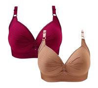 Keepink 2Pc Push Up Bras for Women Plus Size Wireless Bra Sexy Everyday Bralettes Minimizer Bras for Large Busts Firm Control Womens Sports Bra Non Wired Full Support Soft Bras