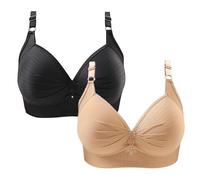 Keepink 2Pc Push Up Bras for Women Plus Size Wireless Bra Sexy Everyday Bralettes Minimizer Bras for Large Busts Firm Control Womens Sports Bra Non Wired Full Support Soft Bras