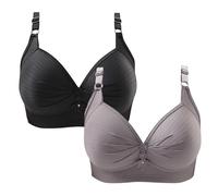 Keepink 2Pc Push Up Bras for Women Plus Size Wireless Bra Sexy Everyday Bralettes Minimizer Bras for Large Busts Firm Control Womens Sports Bra Non Wired Full Support Soft Bras