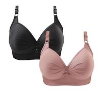 Keepink 2Pc Push Up Bras for Women Plus Size Wireless Bra Sexy Everyday Bralettes Minimizer Bras for Large Busts Firm Control Womens Sports Bra Non Wired Full Support Soft Bras