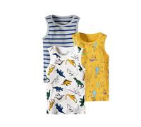 Keepink 3 Pack Boys Vest Tops Crew Neck Sleeveless T-Shirt Animal Print Camisole Shirts Multipack Cartoon Kids Vests Girls Summer Tank Top Athletic Basic Cotton Tees for Children