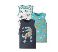 Keepink 3 Pack Boys Vest Tops Crew Neck Sleeveless T-Shirt Animal Print Camisole Shirts Multipack Cartoon Kids Vests Girls Summer Tank Top Athletic Basic Cotton Tees for Children