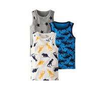 Keepink 3 Pack Boys Vest Tops Crew Neck Sleeveless T-Shirt Animal Print Camisole Shirts Multipack Cartoon Kids Vests Girls Summer Tank Top Athletic Basic Cotton Tees for Children