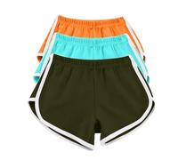 Keepink 3 Pack Shorts for Women UK Summer Casual High Waisted Dolphin Yoga Dance Short Pants Workout Gym Running Athletic Sports Shorts Loungewear Tracksuit Bottoms Plus Size