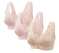 Keepink 3PC Front Fastening Bras for Women UK Wirefree Underwear Comfort Mastectomy Bras Non Wired Post Surgery Top Sleep Everyday Full Coverage Bralettes Plus Size 8-18 Sale