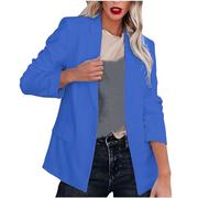 Keepink Blazers for Women UK Formal Lapel Jackets Blazer with Pockets Business Casual Ladies Tops Open Front Long Sleeve Button Down Suit Jackets for Work Office Wedding Guest Large