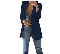 Keepink Blazers for Women UK Plus Size 8-22 Sale Long Sleeve Open Front Lapel Collar Suit Jackets Relax Elegant Long Cardigans Coats Casual Work Business Office Formal Outwear Pockets