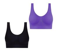 Keepink Bras for Women Multipack 2 Pack Plus Size Comfort Bra Womens Sports Bras Pads Wirefree Everyday Yoga Bralette Seamless Push Up Bra Stretch Crop Tops Vest Sleep Underwear