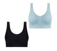 Keepink Bras for Women Multipack 2 Pack Plus Size Comfort Bra Womens Sports Bras Pads Wirefree Everyday Yoga Bralette Seamless Push Up Bra Stretch Crop Tops Vest Sleep Underwear