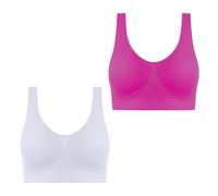 Keepink Bras for Women Multipack 2 Pack Plus Size Comfort Bra Womens Sports Bras Pads Wirefree Everyday Yoga Bralette Seamless Push Up Bra Stretch Crop Tops Vest Sleep Underwear