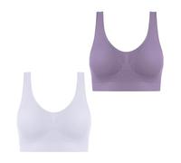 Keepink Bras for Women Multipack 2 Pack Plus Size Comfort Bra Womens Sports Bras Pads Wirefree Everyday Yoga Bralette Seamless Push Up Bra Stretch Crop Tops Vest Sleep Underwear