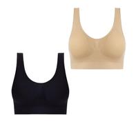 Keepink Bras for Women Multipack 2 Pack Plus Size Comfort Bra Womens Sports Bras Pads Wirefree Everyday Yoga Bralette Seamless Push Up Bra Stretch Crop Tops Vest Sleep Underwear