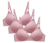 Keepink Bras for Women Multipack, 3PC Comfort Bras for Women UK Firm Support Small Breast Push Up Bras Non Wired Minimiser Bras Seeless Wireless Bralettes Everyday