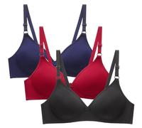 Keepink Bras for Women Multipack, 3PC Comfort Bras for Women UK Firm Support Small Breast Push Up Bras Non Wired Minimiser Bras Seeless Wireless Bralettes Everyday