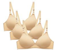 Keepink Bras for Women Multipack, 3PC Comfort Bras for Women UK Firm Support Small Breast Push Up Bras Non Wired Minimiser Bras Seeless Wireless Bralettes Everyday