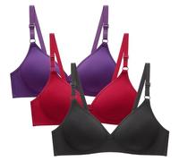 Keepink Comfort Bras for Women Multipack, 3PC UK Firm Support Small Breast Push Up Non Wired Minimiser Seamless Wireless Bralettes for Everyday