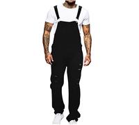 Keepink Denim Dungarees for Men UK Plus Size Long Pants Jeans Overalls Workwear Adjustable Strap Dungaree Mens Casual Sleeveless Rompers Suspender Playsuits Jumpsuits Pocket