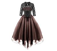 Keepink Dresses for Women UK Elegant Mock Neck1940s Vintage Dress Gothic Short Dress Lace Half Sleeve Sexy Dress Halloween Party Corset Dress Cocktail Casual Dress Banquet Festival Dress