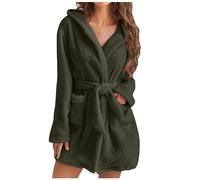 Keepink Dressing Gowns for Women UK Fluffy Bath Robes Ladies Teddy Flannel Fleece Hooded Dressing Gown Oversized Soft Plush Warm Robe Loungewear Cosy Bathrobe Gifts Clearance
