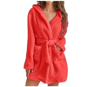 Keepink Dressing Gowns for Women UK Fluffy Bath Robes Ladies Teddy Flannel Fleece Hooded Dressing Gown Oversized Soft Plush Warm Robe Loungewear Cosy Bathrobe Gifts Clearance