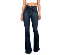Keepink Flared Jeans for Women UK High Waisted Skinny Boot Cut Jean Pants Stretchy Bootcut Denim Trousers Vintage Bell Bottom Work Jeggers Slim Fit Leggings Y2k Streetwear Sale