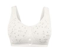 Keepink Front Fastening Bras for Women UK Plus Size No Wire Unlined Bra Front Button Bras Soft Comfort Bralettes Wiredless Support Bras Gather Everyday Bra Large Busts Sleep Bras